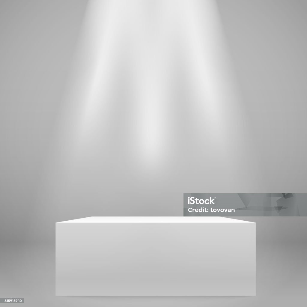 White Stand Vector White Illuminated Wide Stand On The Wall Vector Mockup Stock ...
