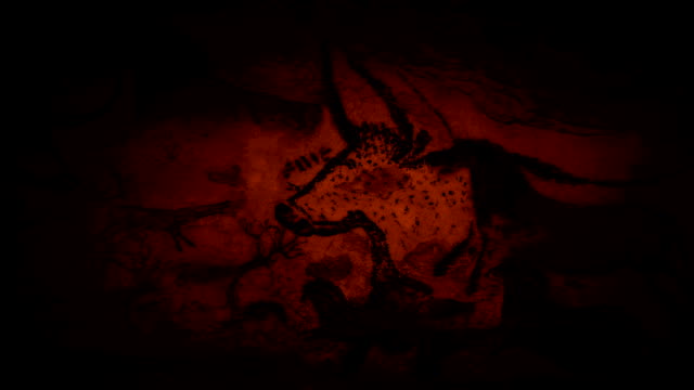 Cave Paintings Of Animals By Firelight