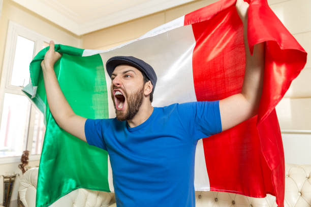 istock Young italian fan celebrating 815970374
