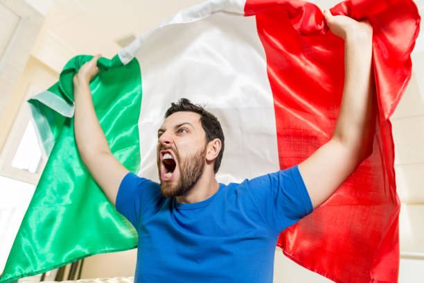istock Young italian fan celebrating 815970386