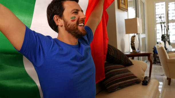 istock Young italian fan celebrating 815975020