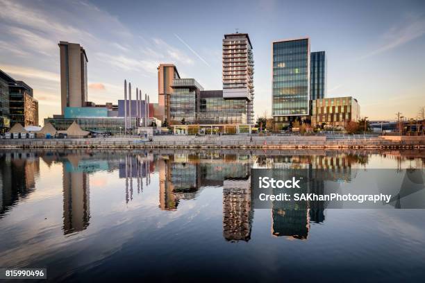 Media City Manchester Uk Stock Photo - Download Image Now - Manchester - England, Salford Quays, UK