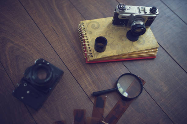 istock Two old film cameras 816053264
