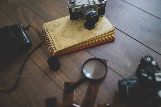 istock Vintage photo album and camera 816069496