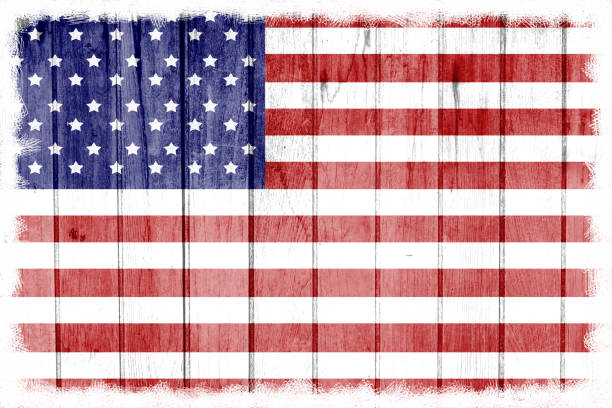 istock American flag design with wooden textrue 816074346