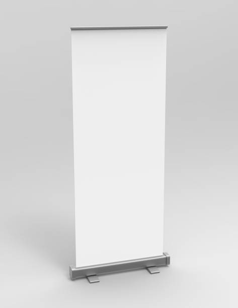 istock White blank empty high resolution Business exhibition Roll Up and  Standee Banner display mock up Template for your Design Presentation. 3d render illustration. 816094180