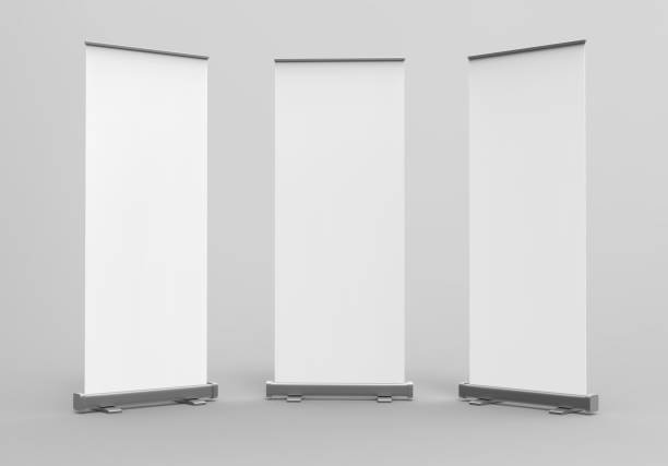 istock White blank empty high resolution Business exhibition Roll Up and  Standee Banner display mock up Template for your Design Presentation. 3d render illustration. 816094226