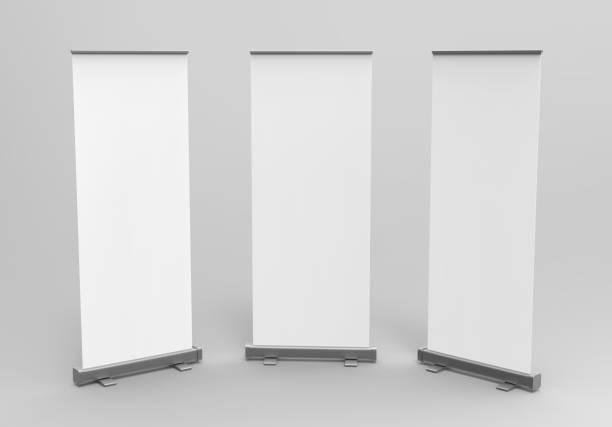 istock White blank empty high resolution Business exhibition Roll Up and  Standee Banner display mock up Template for your Design Presentation. 3d render illustration. 816094246