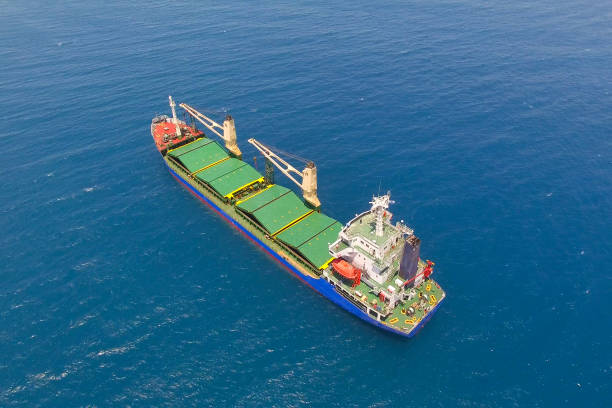 istock General cargo ship at sea - Aerial image 816104774