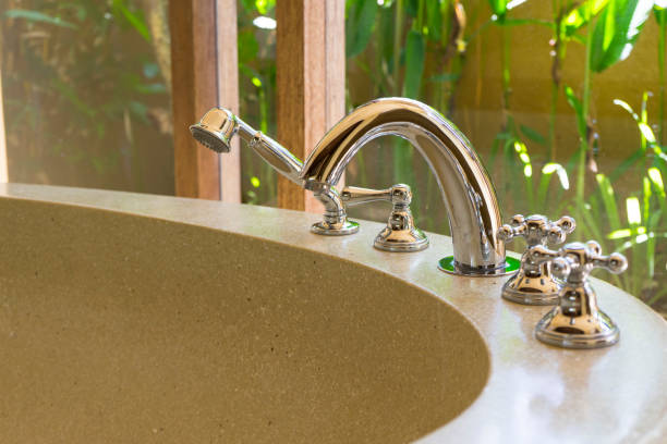 istock luxury bathtub faucet 816109696