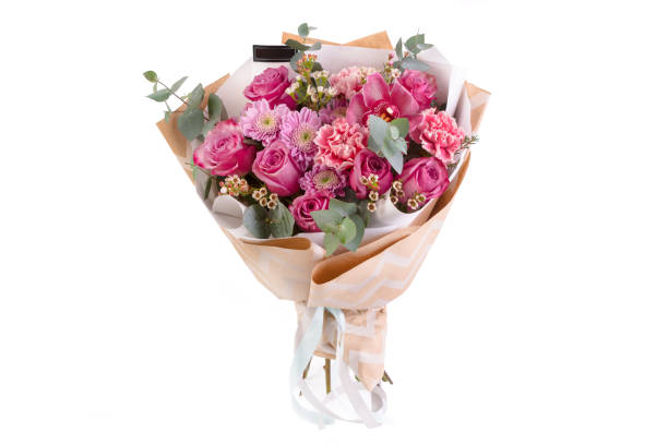 istock Bright buketny composition from fresh flowers, the white isolated background 816159784