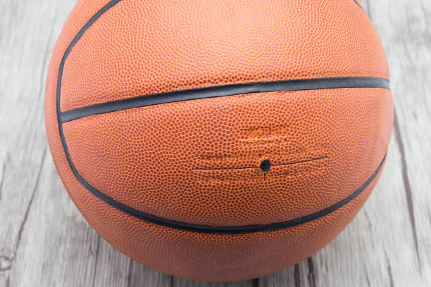 istock Basketball ball on wood background 816162172