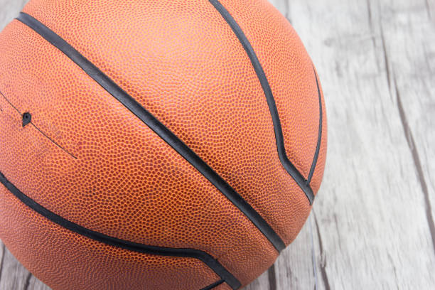 istock Basketball ball on wood background 816162526