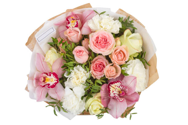 istock Bright buketny composition from fresh flowers, the white isolated background 816165356
