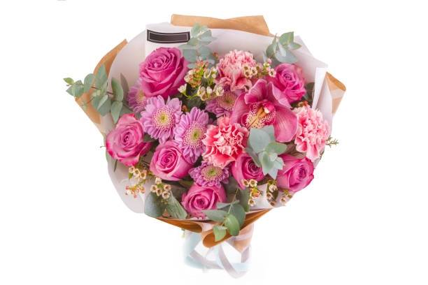 istock Bright buketny composition from fresh flowers, the white isolated background 816168492