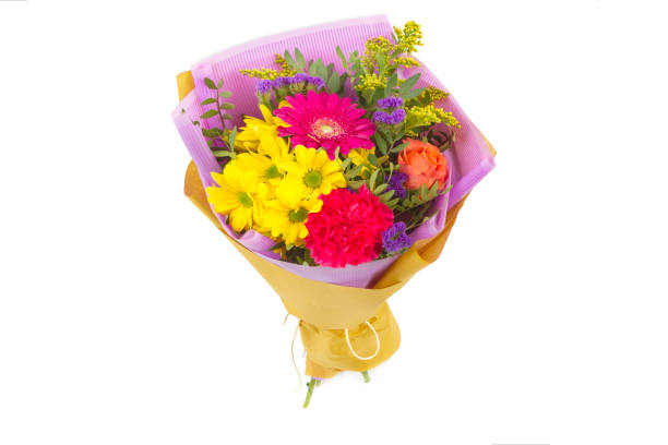 istock Bright buketny composition from fresh flowers, the white isolated background 816171730