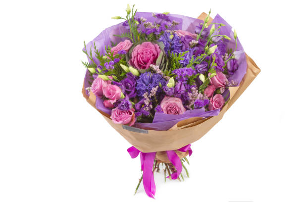 istock Bright buketny composition from fresh flowers, the white isolated background 816171844