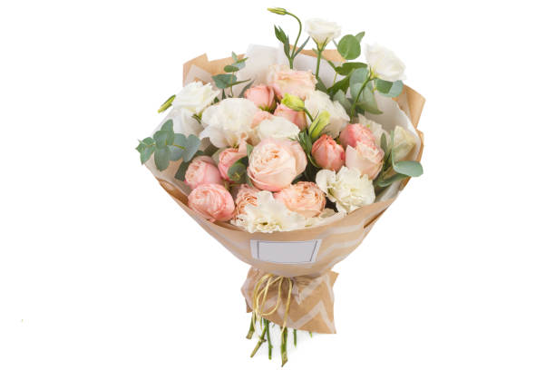 istock Bright buketny composition from fresh flowers, the white isolated background 816173536