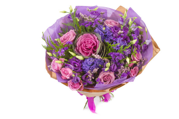 istock Bright buketny composition from fresh flowers, the white isolated background 816180622