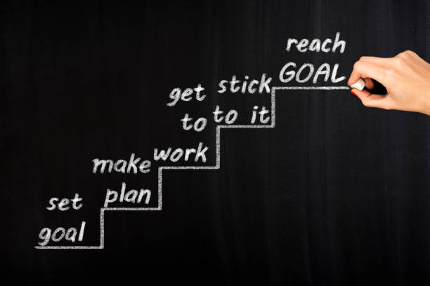 istock Career ladder chalk on a blackboard business concept 816188244