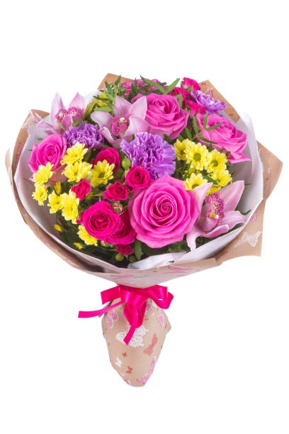 istock Isolated bouquet of bright flowers on a white background. 816188424