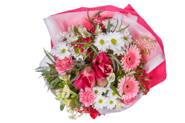 istock Isolated bouquet of bright flowers on a white background. 816191118