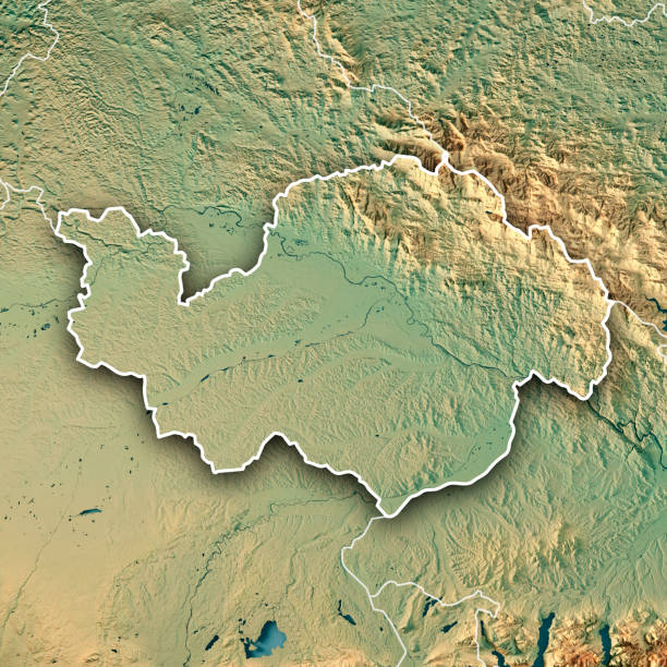 istock Niederbayern Regierungsbezirk Bayern 3D Render Topographic Map Border 816191134