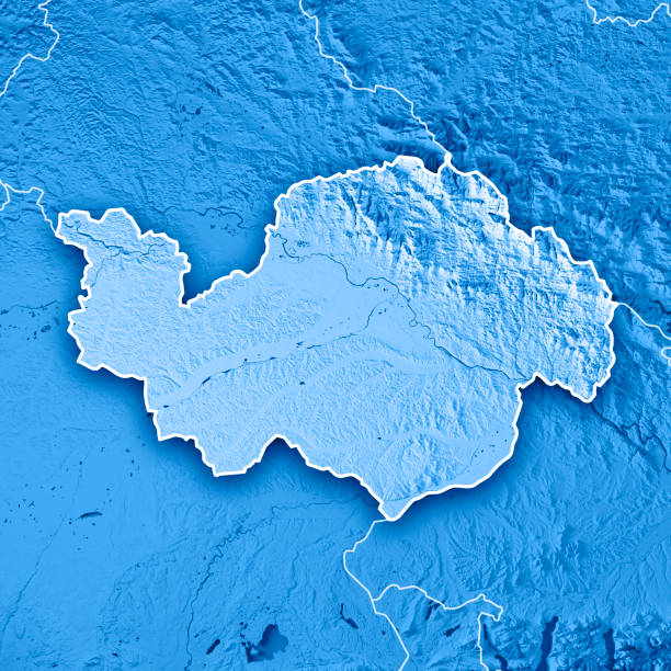 istock Niederbayern Regierungsbezirk Bayern 3D Render Topographic Map Blue Border 816191368