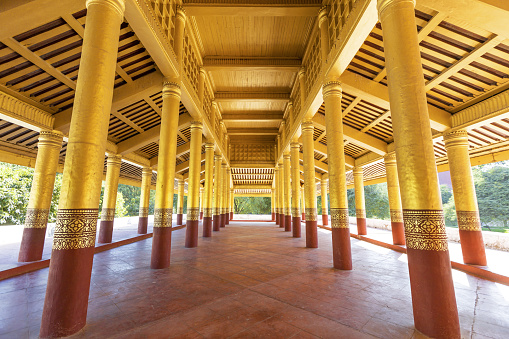 Corridor in Mandalay Palace wide view