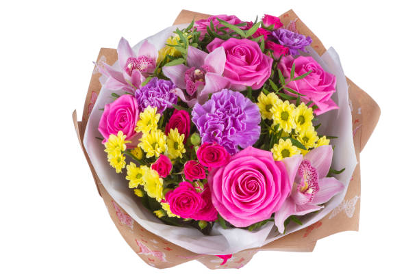 istock Isolated bouquet of bright flowers on a white background. 816194412