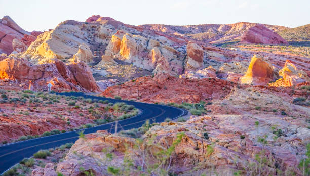 istock Endless roads through the desert of Nevada 816194418