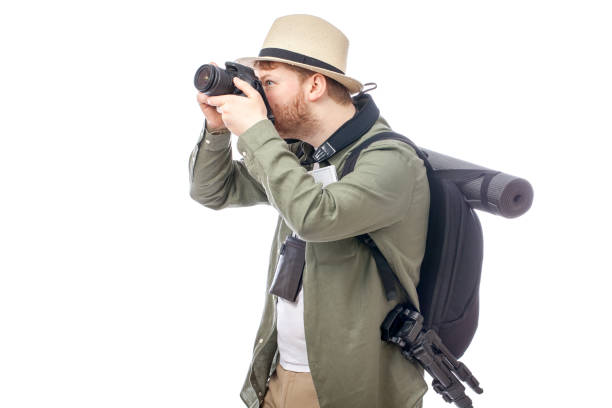 istock attractive tourist man smiling on white background 816197612