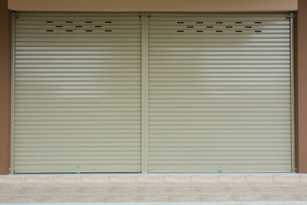 istock Aluminium steel metal roller shutter door 816200818