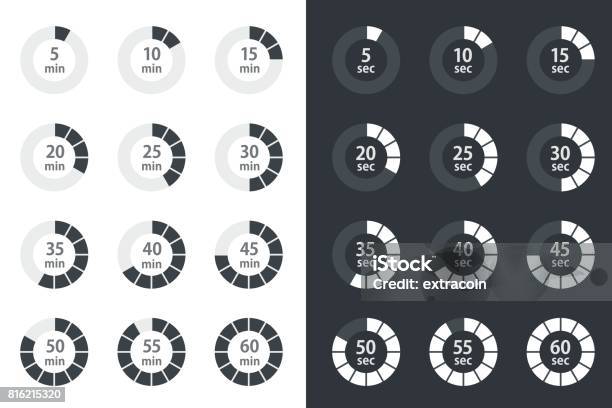 Timer Icons Set Stopwatch Vector Icons Stock Illustration - Download Image Now - Stopwatch, Countdown, Timer