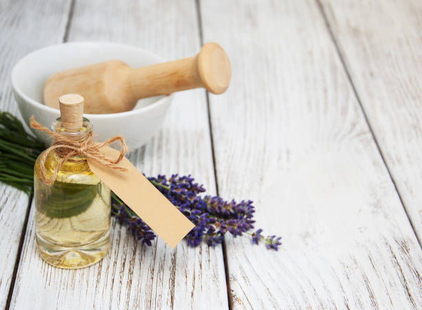 istock lavender oil with bath salt and fresh lavender 816216744