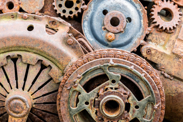 istock rusty gears and other components of industrial machine 816233426