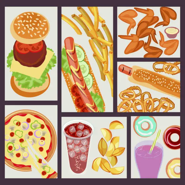 Vector illustration of Fast food restaurant banner