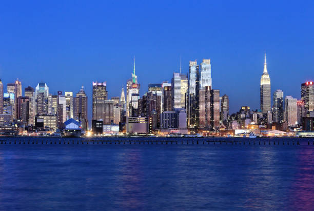 Manhattan Skyline from NJ stock photo