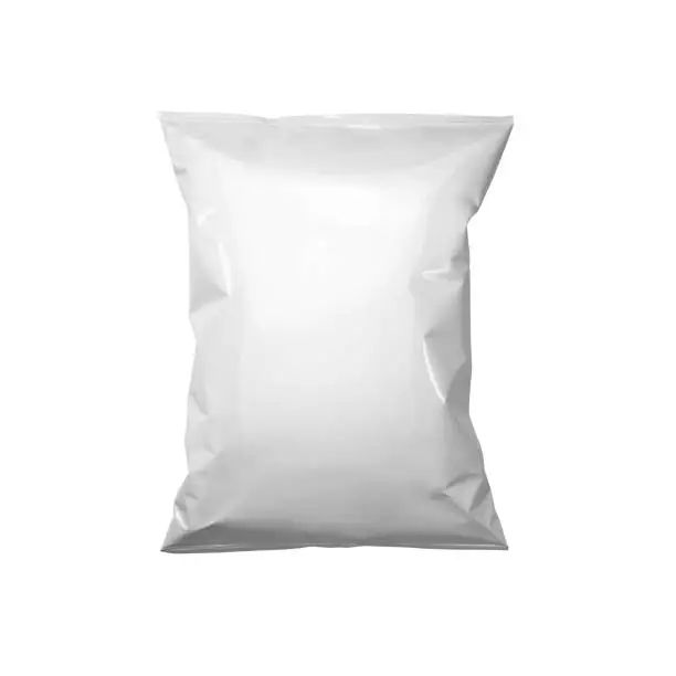 blank or white plastic bag snack packaging