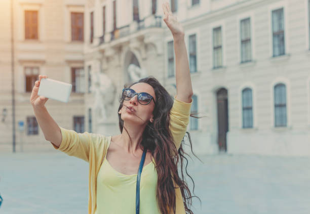 istock Tourist woman selfie 816271176