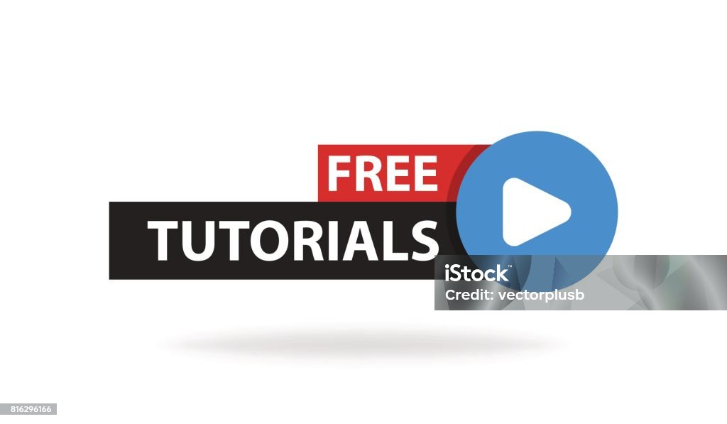 Playing Tutorial Background Online Video Tutorials Education Button Play Lesson Concept Vector ...