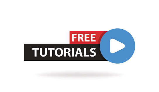 Tutorial Play Button Online Video Tutorials Education Button Play Lesson Concept Vector ...