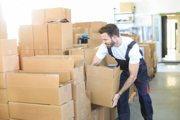 Man working in warehouse stock photo