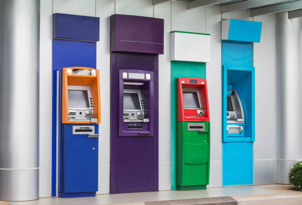 istock banking machine or ATM automatic teller machine  cash money machine 816314338