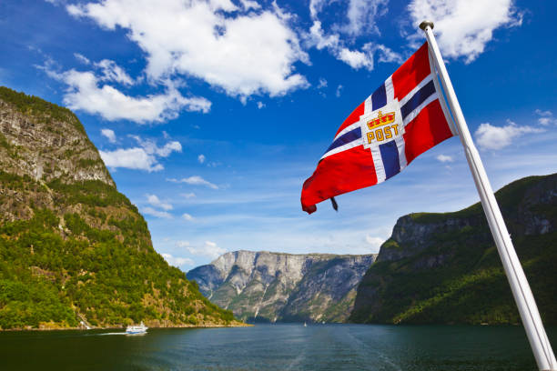istock Norway flag and Sognefjord 816319192