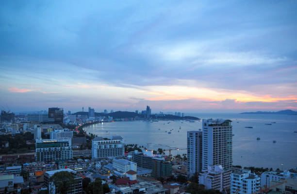 istock Twilight sky with Pattaya cityscape , Chonburi , Thailand 816383872