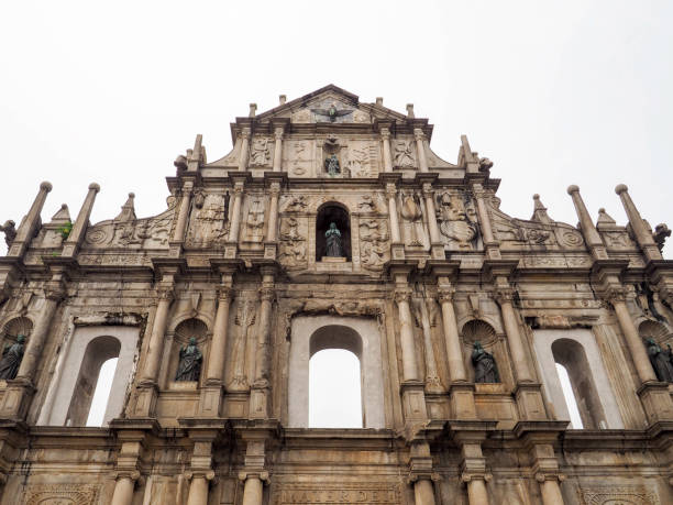 rovine di san paolo - unesco world heritage site macao church stone foto e immagini stock