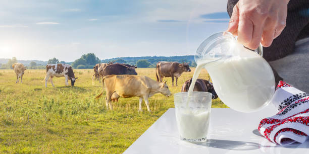istock Milk poured into glass . 816387924