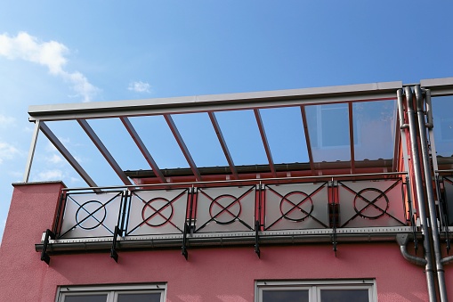 New modern balcony canopy on a residential home