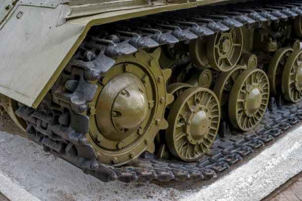 istock Tank Caterpillar Track with Wheels. 816394590